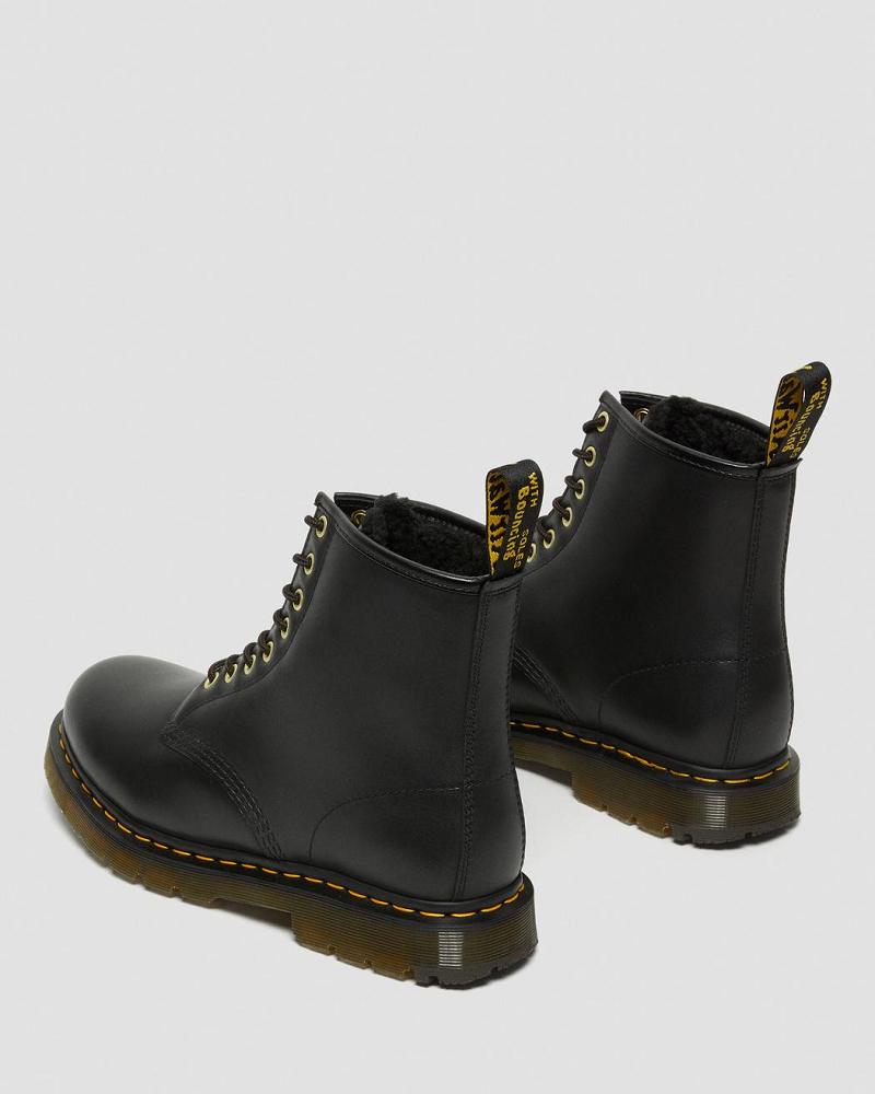 Men's Dr Martens 1460 DM's Wintergrip Leather Lace Up Boots Black | AU 508NWY